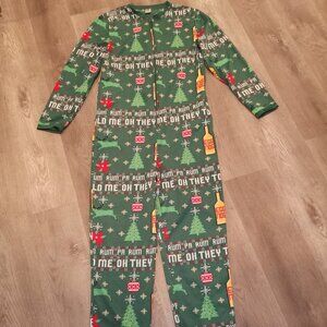 December 25th Ladies Size Small Fleece Lined Long Sleeve Onesie Sleepwear